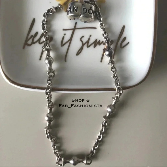 Pandora 5 clip sterling silver bracelet - Picture 3 of 13